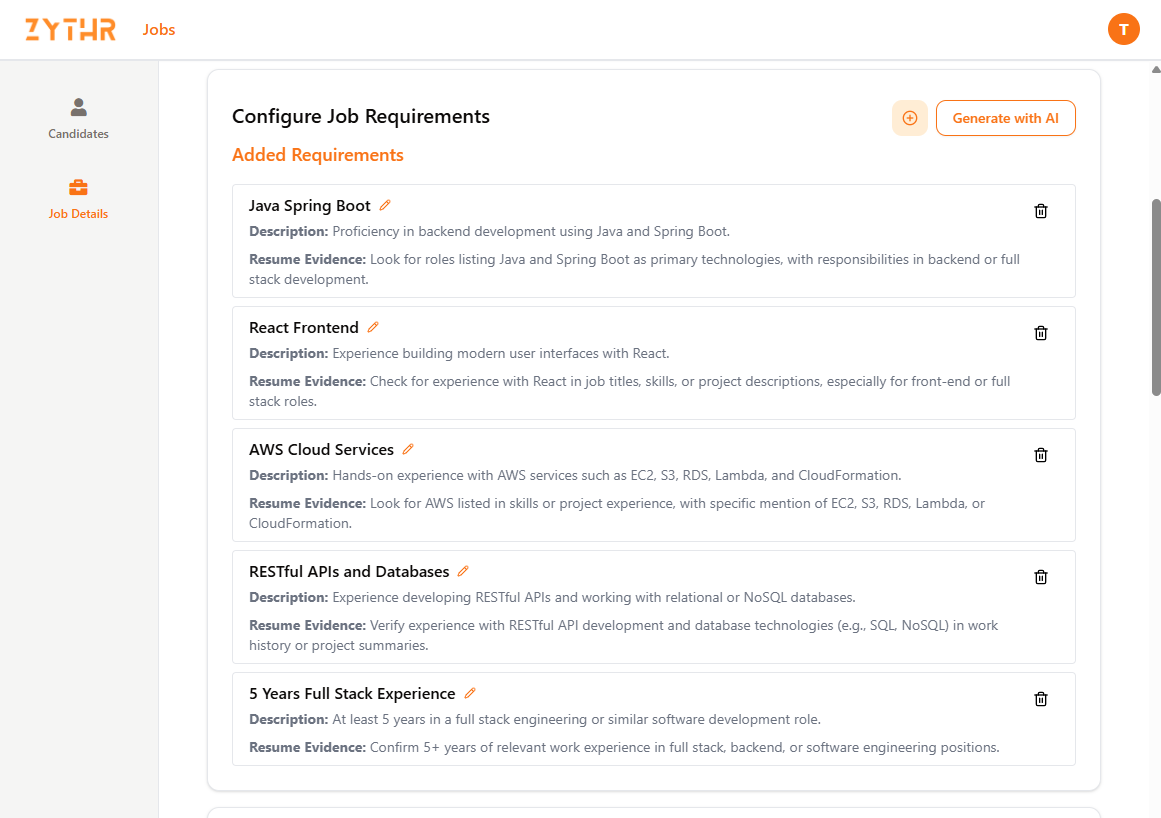 3 Job Details Configure Job Requirements