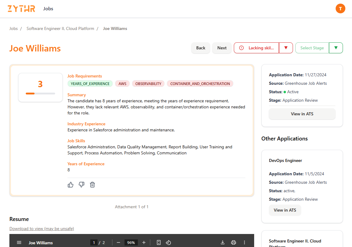 4 Candidate Review Low Score