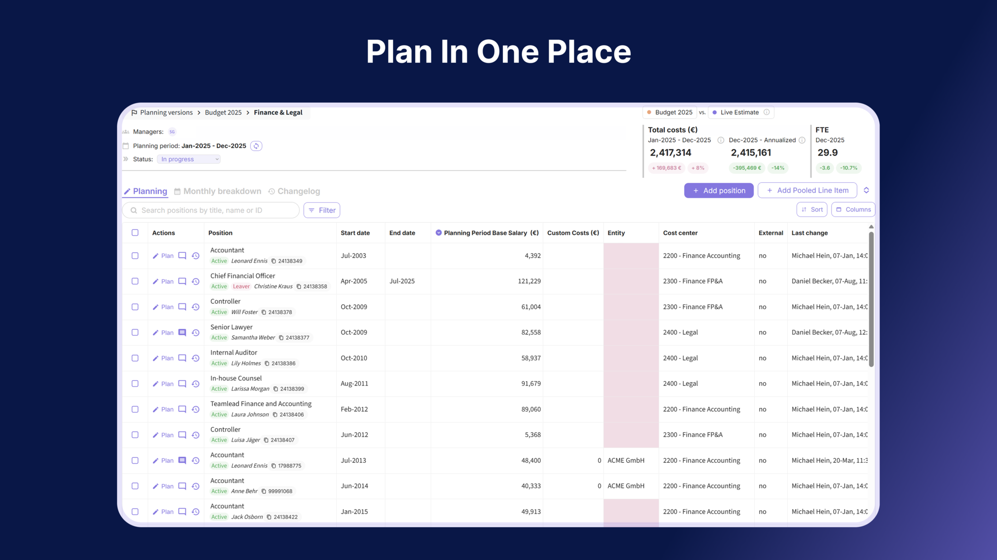 Plan in one place