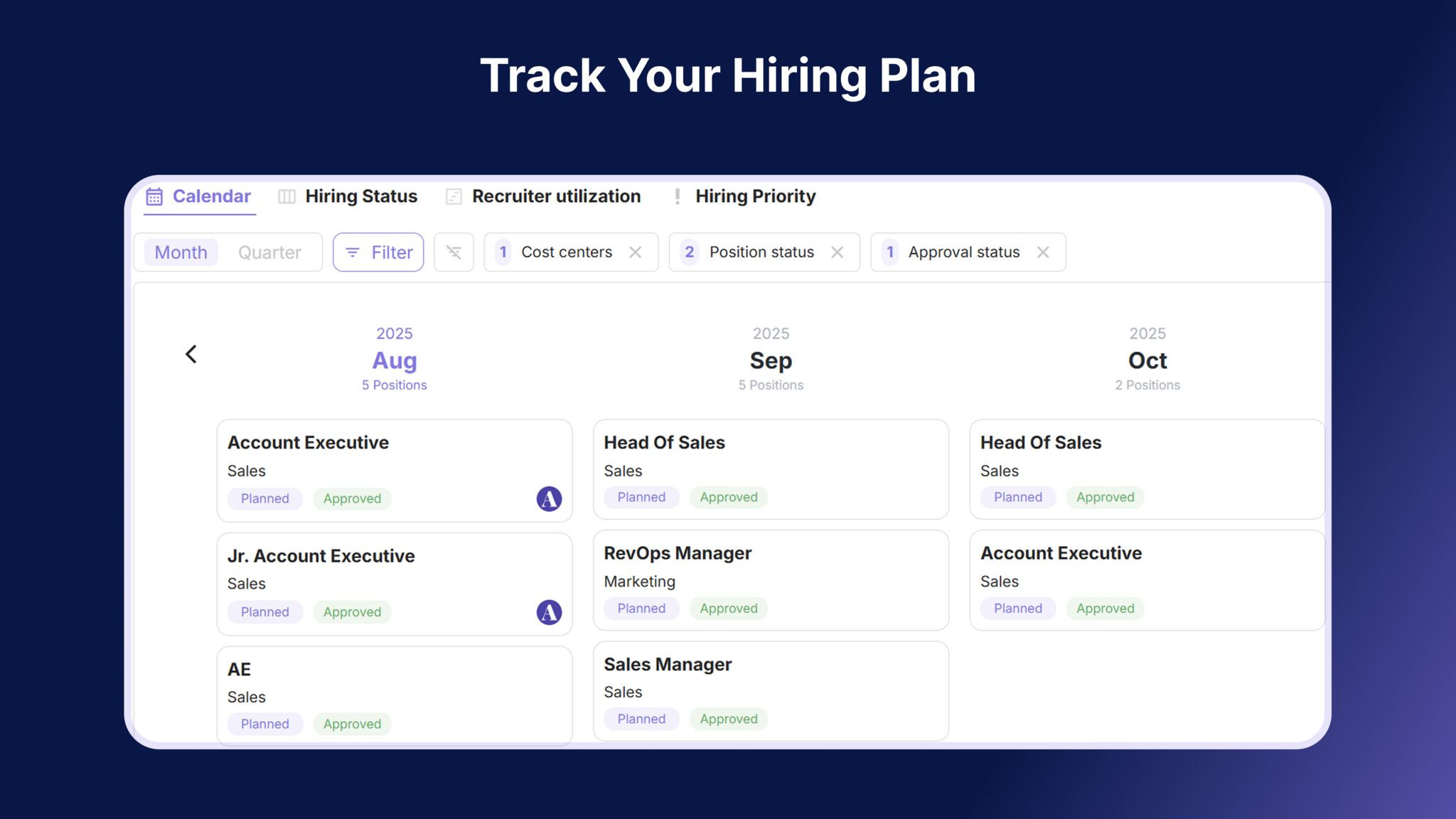 Track hiring plan